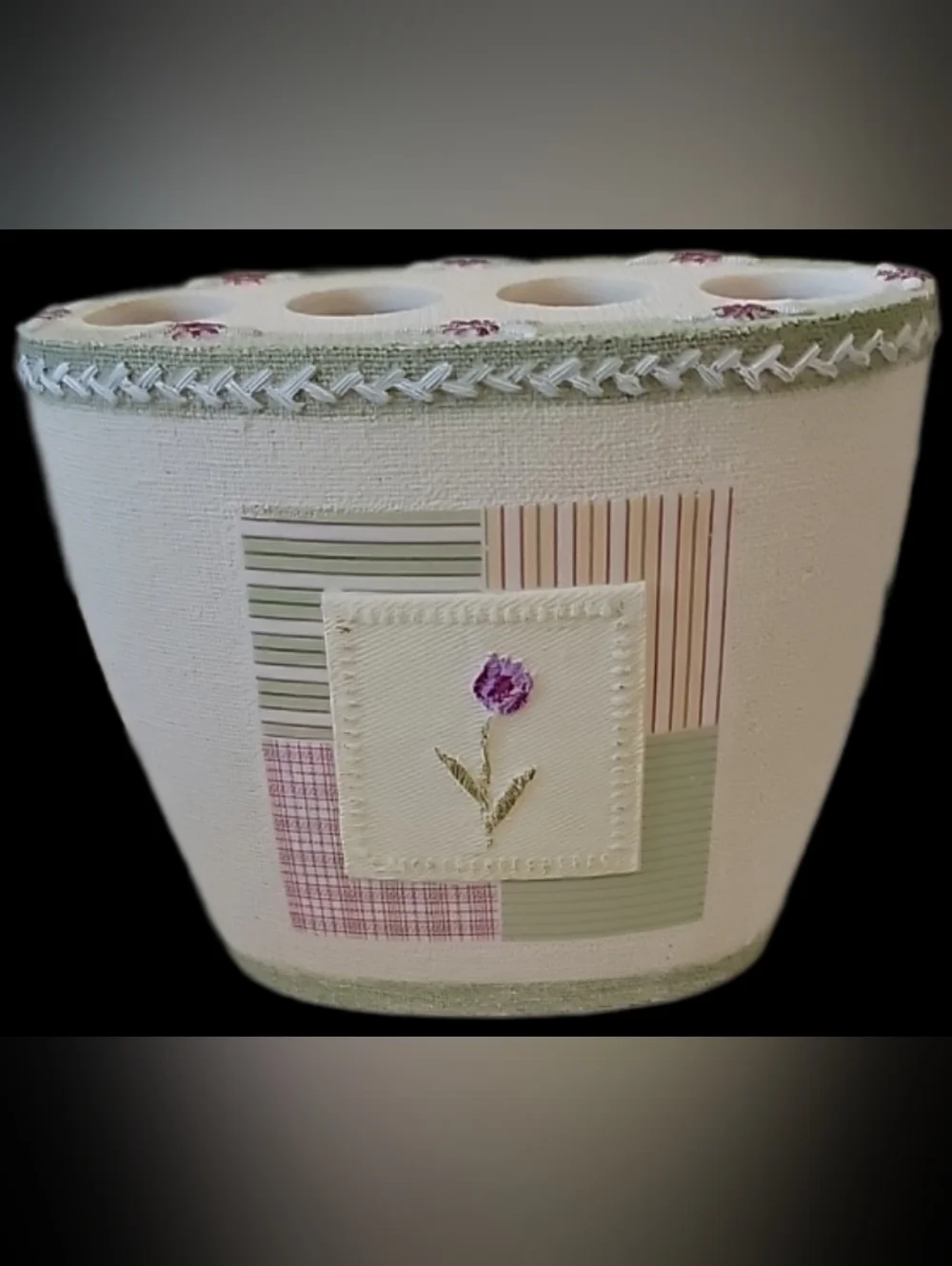 'Pretty in Pink' Ceramic Tissue Cover Set - Off White & Pink